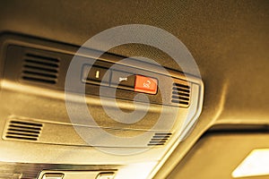 View of light panel in car.Interior of vehicle.