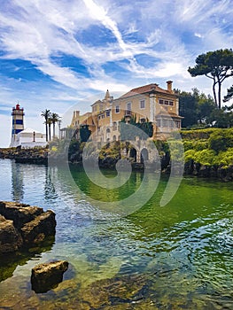 View of the lighthouse anl old buildings photo