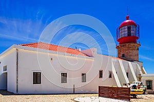 View on lighthouse of Cabo Sao Vicente, Sagres, Portugal