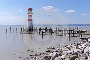 View of lighthouse at Lake Neusiedl in Podersdorf am See