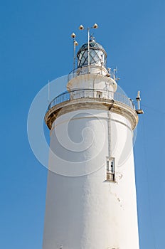 View of the lighthouse in Malaga, Spain