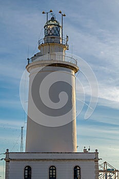 View of the lighthouse in Malaga, Spain