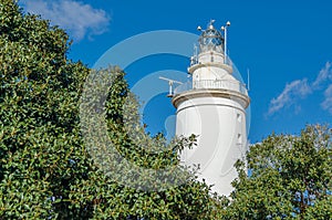 View of the lighthouse in Malaga, Spain