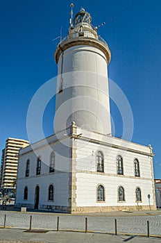 View of the lighthouse in Malaga, Spain