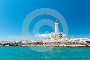 Famous lighthouse of Vieste in Apulia, south Italy