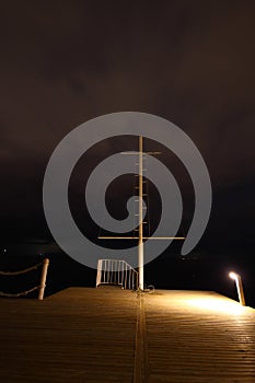 View of lightning strike over a rural farm field, lightning strikes the ground,