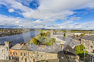 View on Limerick old town from city wall