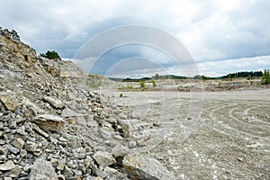 View into a limestone quarry