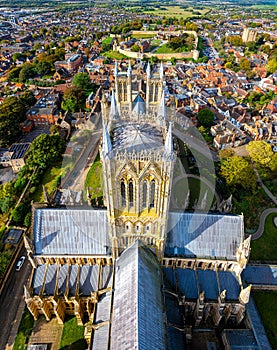 View of Lincoln Cathedral, a Church of England cathedral in Lincolnshire, England photo