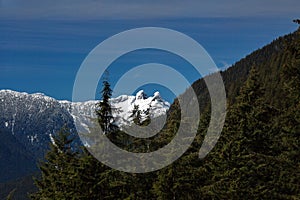 View at Lions Peaks from Grouse Mountain