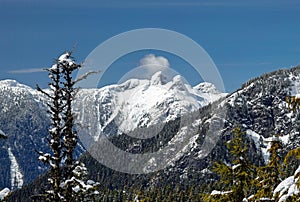 View at Lions Peaks from Grouse Mountain