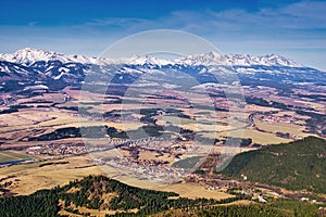 View of the Liptov region under West Tatras mountians from the Poludnica hill