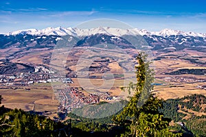 View of the Liptov region under West Tatras mountians from the Poludnica hill