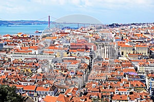 View of Lisbon with bridge in the background