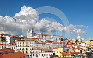 View of Lisbon and Monastery of Sao Vicente de Fora, Portugal photo