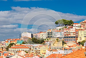 View of Lisbon from the observation point. A view to the houses roofs. Lisabon. Portugal photo
