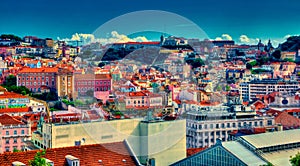 View of Lisbon from Santa Justa Lift.