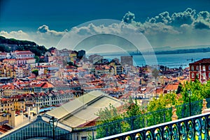 View of Lisbon from Santa Justa Lift.