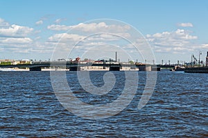 View of Liteiny Bridge from the Neva River in St. Petersburg, Russia