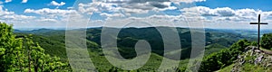 View on Little Carpathians mountains as seen from top of Vysoka peak in Slovakia