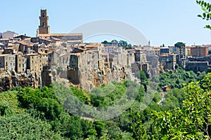 View of little medieval town Pitigliano, Tuscany, Italy