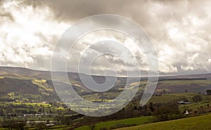 View of Llandrillo and the Berwyn mountains, North Wales, UK