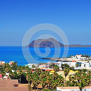 Lobos Island from Corralejo in Fuerteventura, Canary Islands, Sp photo