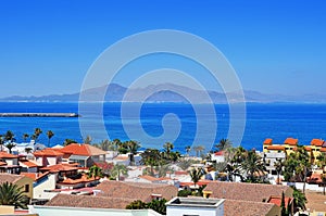 Lobos Island from Corralejo in Fuerteventura, Canary Islands, Sp