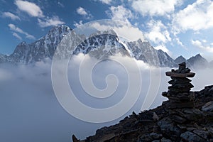 View of Lobuche Peak from Kala Patthar, Solu Khumbu, Nepal photo