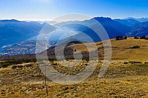 View of Locarno and Lake Maggiore from the Cardada-Cimetta mount