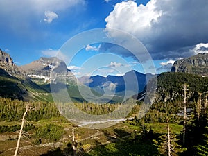 View from Logans Pass Visitor Center, Glacier National Park photo