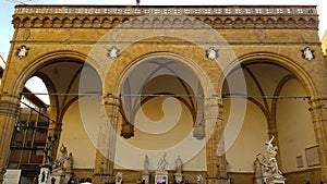 View of the Loggia dei Lanzi, Piazza della Signoria, Floren