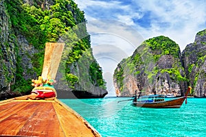 View of Loh Samah Bay in Phi Phi island, Thailand