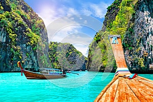 View of Loh Samah Bay in Phi Phi island, Thailand