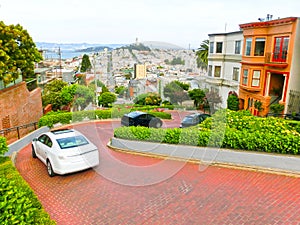 View of Lombard Street in California