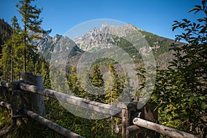 View of Lomnica peak in High Tatra Mountains