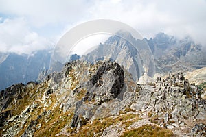 View from Lomnicke sedlo mountain peak