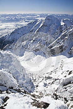 View from Lomnicky stit - peak in High Tatras