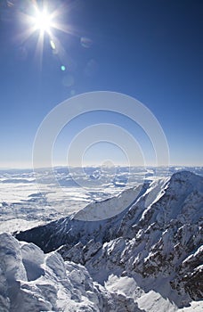 View from Lomnicky stit - peak in High Tatras