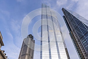 View of London City Sky Scrapers, old and new. Dynamic images combining past and present architectural designs.