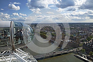 View from the London Eye, overlooking London, England