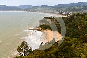 View of Lonely Bay from Shakespeare Cliff lookout in Coromandel Peninsula