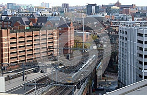 Transpennine Express train Leeds railway station