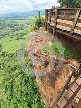 View from the lookout point of Pedra do ÃÂndio, from top to bottom of the rocky mountain and the forest.