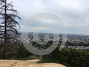 View of the Los Angeles skyline from Griffith Observatory, in Griffith Park, Los Angeles, California