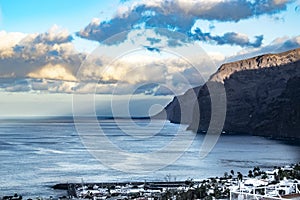 View of los gigantes tenerife sunrise