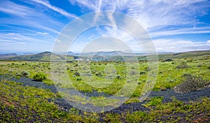 View on Los Valles valley on Lanzarote during springtime