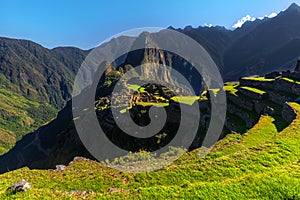 View of the Lost Incan City of Machu Picchu near Cusco, Peru