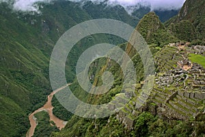 View of the Lost Incan City of Machu Picchu