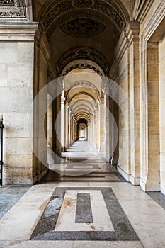 View of Louvre Museum at evening